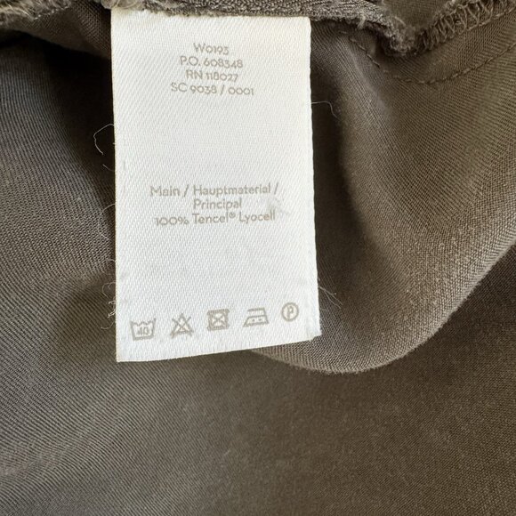 Boden Shirt 12 Curved Seam Tunic Olive Green Mineral Wash Bell Sleeves Boho - Picture 10 of 12
